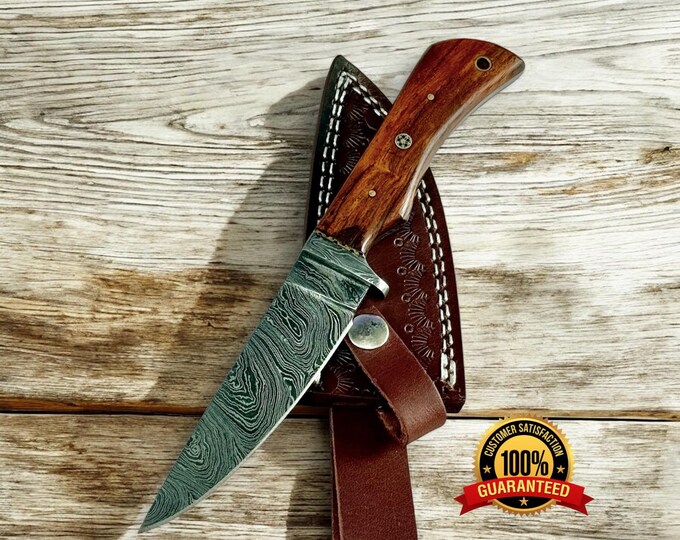 Handmade custom Damascus steel skinner knife hunting skinner outdoor everyday use