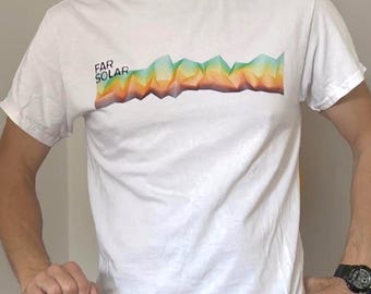 Far Solar Unisex Tshirt, Fractal Cotton T-Shirt, Classic White Top