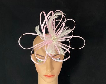 Light Pink Fascinator Designed and Made in USA