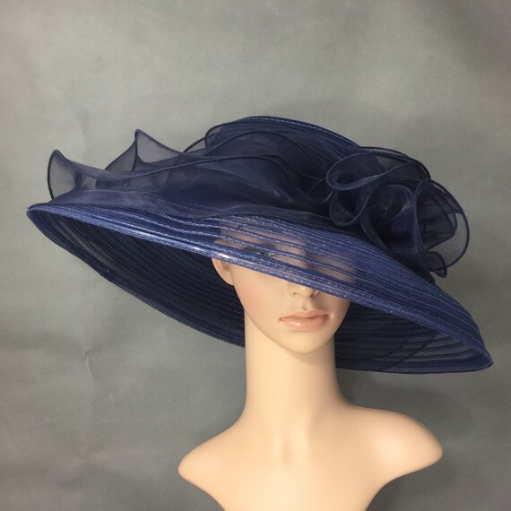 navy blue derby hat