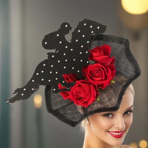 Black Red Fascinator - Etsy