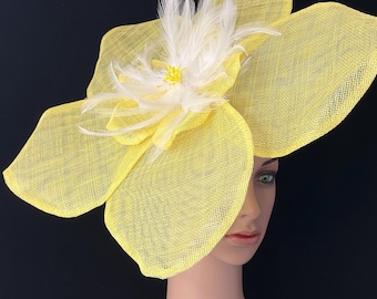 Derby Hat Feather Floral Sinamay Headband Fascinator  display picture 2