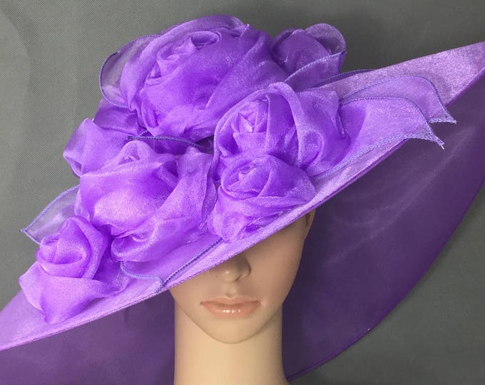 Orchid Purple Kentucky Derby Hat With Rose Fascinator Derby Hat Dress
