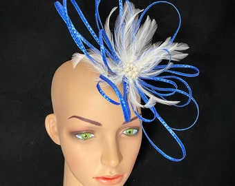 Royal Blue Fascinator Designed and Made in USA