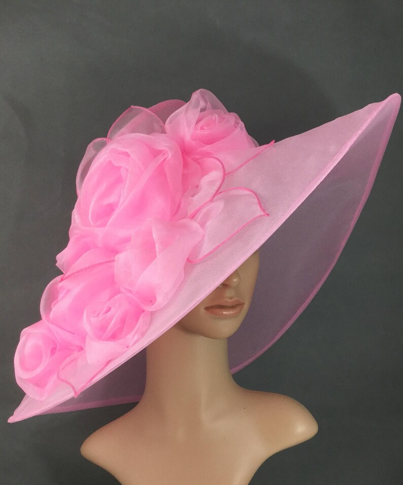 Pink Kentucky Derby Hat with Rose Fascinator Derby Hat Dress Etsy