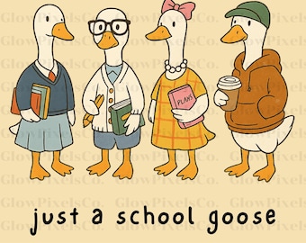 Lustig Back to School Gans PNG SVG Bundle: Dumme Lehrer Klassenzimmer Designs (Digitaler Download
