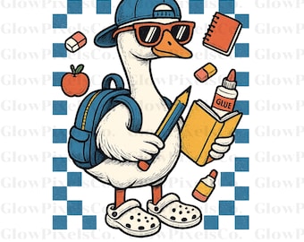 Schulgans Clipart: Zurück in der Schule PNG, SVG (Digitaler Download Designdatei)