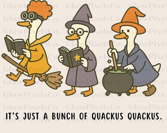 Hexengans Clipart Bundle: Lustige Halloween Enten (SVG, PNG digitaler Download