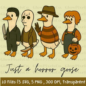 Clipart divertente dell&#39;oca di Halloween: pacchetto PNG SVG spettrale (download digitale)