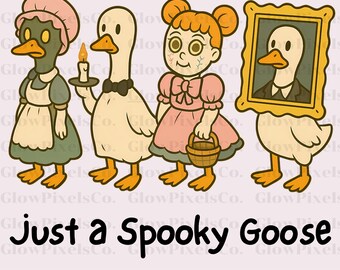 Gruselige Gans Halloween PNG Bundle: Lustiges Kostüm Clipart (Digitaler Download, SVG / PNG Dateien