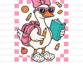 Zurück zu Schule Gans Clipart, Mädchen-Design (PNG SVG)