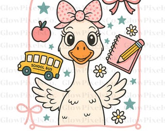 Kokette Gans zurück zu Schule PNG, Lehrer Wertschätzung Clipart (digital)