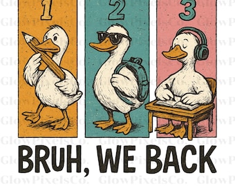 Lustig zurück zu Schulgans PNG: Retro Comic Sublimationsdesign (PNG, SVG-Dateien)