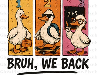 Lustige Gans zurück zu Schule PNG: Retro Lehrer Clipart (digitaler Download SVG enthalten)