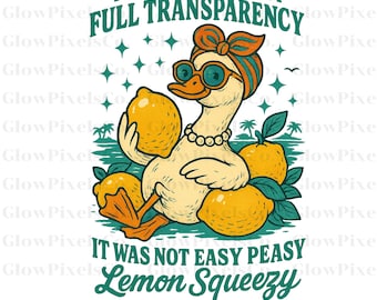 Lustige Gans Zitrone PNG: Retro sarkastisches Tier Clipart (PNG, SVG Digital Download