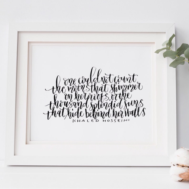 A thousand splendid suns Khaled Hosseini Quote Digital Art | Etsy