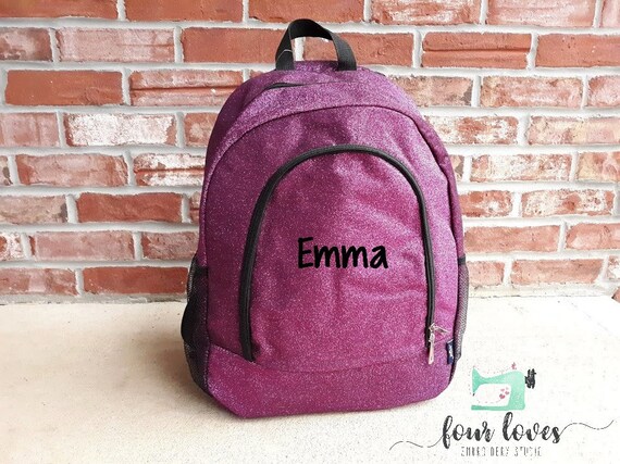 girl monogram book bags