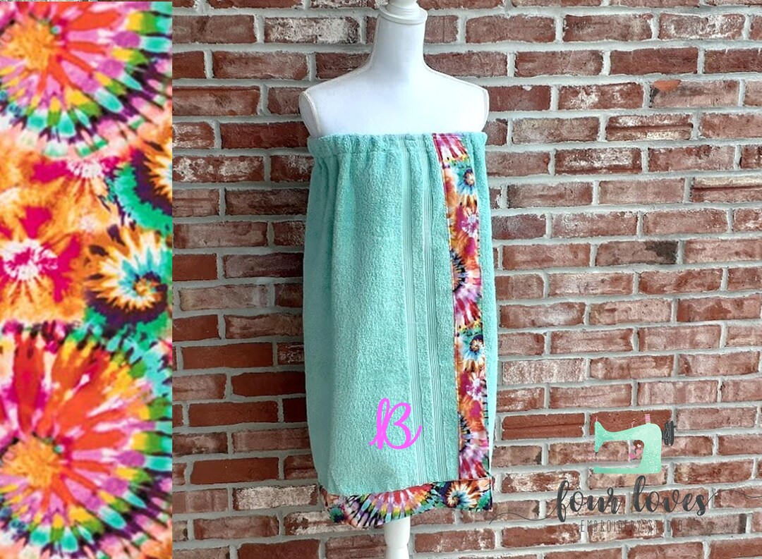 Personalized Girls Shower Wrap, Girls Spa Wrap, Personalized Spa Wrap