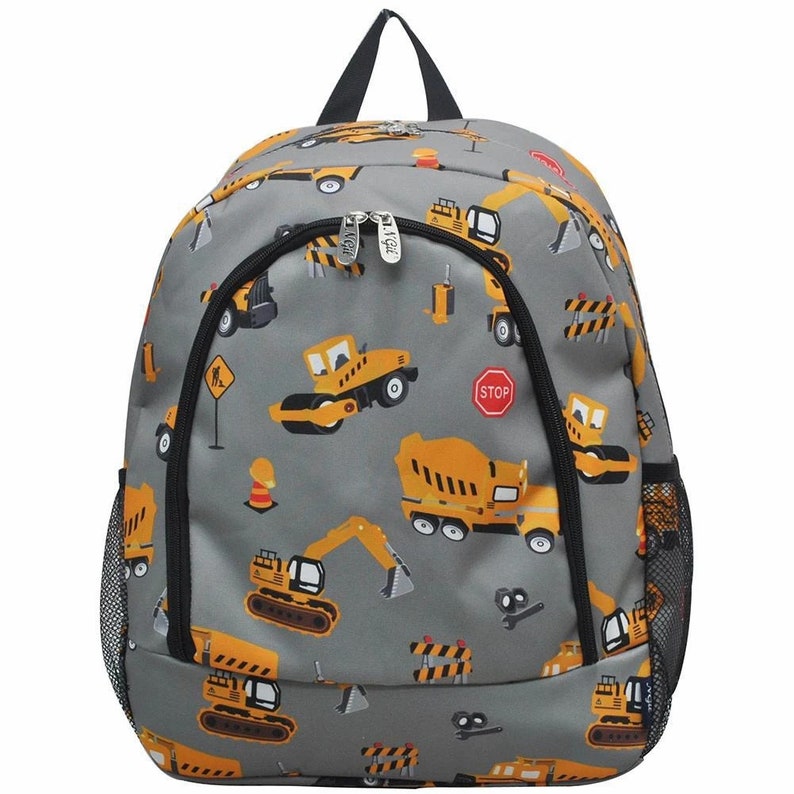 Monogrammed Boys Construction Backpack Set Personalized Etsy