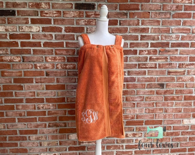 Women's Towel Wrap, Women's Towel Wrap With Straps, Monogram Towel Wrap
