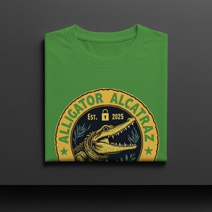 Unisex Heavy Cotton Tee - Est 2025 Graduate Alligator Everglades Alcatraz Design, EST 2025 Sweatshirt Gift, Png Crocodile Tee Free delivery
