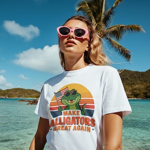 Garment-Dyed T-shirt with Alcatraz Crocodile Design, Graduation Gift, Est 2025 Alligator Everglades Sweatshirt, Png Gift, Unisex Tee