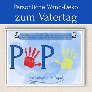 Regalo personalizado para el Día del Padre, decoración de pared para papá, regalos para papá, regalo creativo para papá, PDF imprimible, bonito mensaje para papá, PDF en alemán
