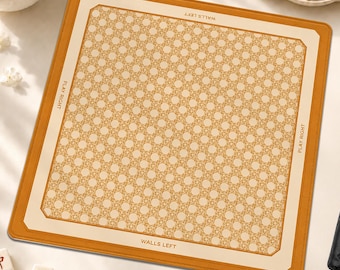 Orange Cane Mahjong Mat, Bamboo Trellis Mahjong Accessories, Minimalist Neoprene Table Protection Cover, SHIPS ROLLED