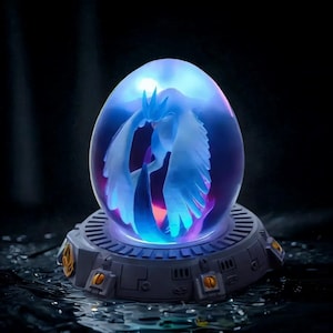 Fantasy Ice Capsule Resin Lamp – Handmade Diorama Epoxy Night Light, Anime Collector Gift, Unique Desk Decoration,  Birthday& Christmas Gift