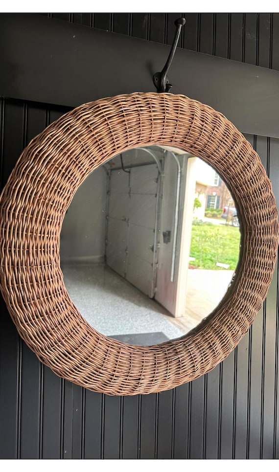 90's 希少　ヴィンテージ　ikea VANNA ウォールミラー　鏡 Vintage Ikea Venna Wicker Mirror - Etsy