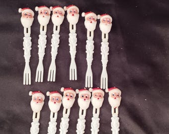 Vintage Santa appetizer forks