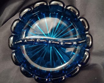Blue Viking Glass Ashtray