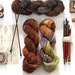 Gradient Set, Tweed, EMBER ASH PETAL combo, Fingering yarn, hand dyed yarn, fade , burnt orange, brown, orchid, lime, gray, 1314 yards