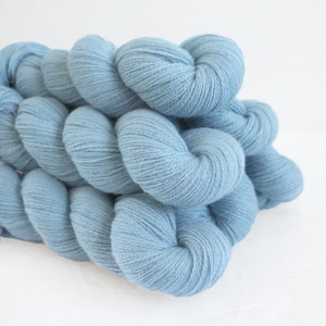 PALE BLUE lace weight 100% Cashmere Yarn  55g  399yd
