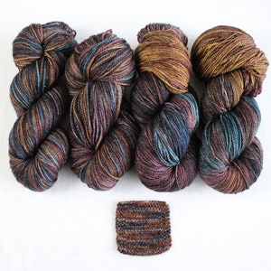 OOAK sale Aphrodite sock ultrafine SW merino brown, blue, purple, gold