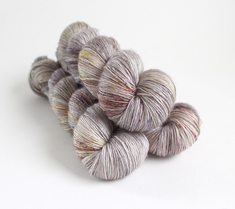 Preorder Fallow Field merino silk 100g 438yd Lilli art yarn hand painted yarn speckles image 3