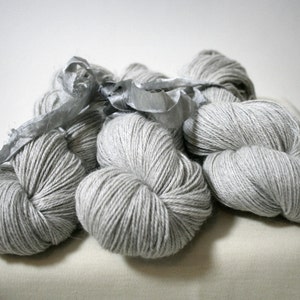 Trina in Stone, baby alpaca, silk, cashmere 3 ply sock, fingering, 437 yds image 4