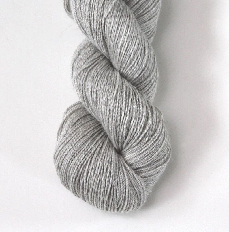 Trina in Stone, baby alpaca, silk, cashmere 3 ply sock, fingering, 437 yds image 6