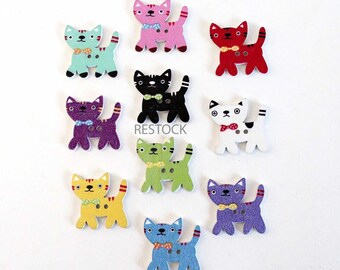 Boutons De Visage De Chat Blanc Felins Flous Shank Back Jesse Etsy France