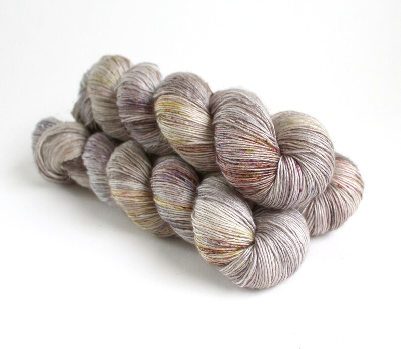 Preorder Fallow Field merino silk 100g 438yd Lilli art yarn hand painted yarn speckles image 2