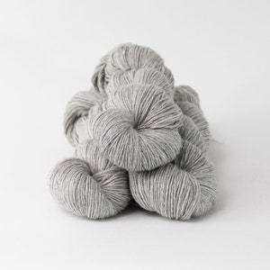 Trina in Stone, baby alpaca, silk, cashmere 3 ply sock, fingering, 437 yds image 5