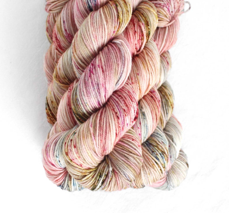 Preorder Happy Memories 100g DK 274 yd speckles peach violet sky pink gold blue image 1