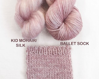 Pale Pink Ballet Sock, DK, Kidmoh Silk, Merino Silk Bamboo Nylon blend