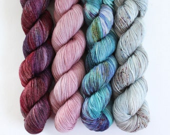 SHARON AIR MKAL kit No12 4 skeins Casapinka Peyton Sock  shawl yarn set 1852 yds