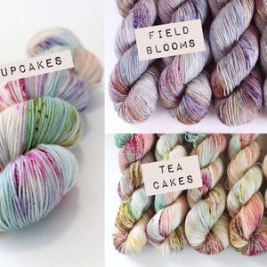 PREORDER Cupcakes, tea cakes, field blooms, Peyton Sock  100g 463yards