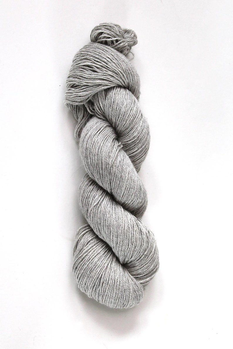 Trina in Stone, baby alpaca, silk, cashmere 3 ply sock, fingering, 437 yds image 1