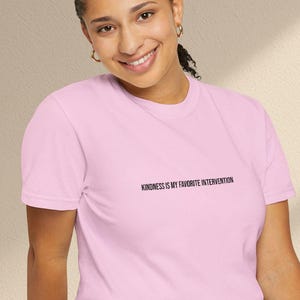 Embroidered ABA Therapist Comfort Colors Shirt: Kindness Intervention Tee