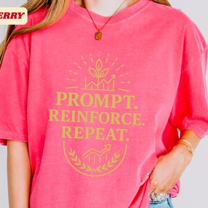 Prompt Reinforce Rapport RBT Shirt, ABA Therapeut Komfort Farben T-Shirt, BCBA Verhaltensanalytiker Biologie Geschenk Autismus Verhalten Shirt