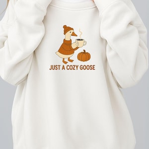 Cozy Goose Fall Sweatshirt: Pumpkin Spice Season Pullover