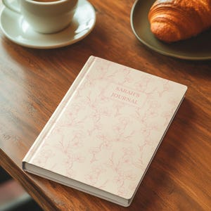 Personalised Coquette Journal Floral Custom Name Notebook Pink Hardcover Vintage Diary Aesthetic Gratitude Journal Gift for Her